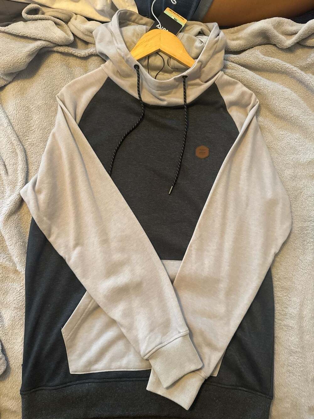 Jetty Nautilus High Neck Colorblock Hoodie in Grey